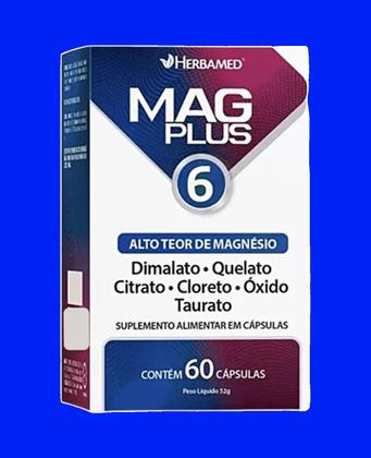Imagem de Kit 3 Mag Plus 6 Alto Teor De Magnésio 60 Cáps - Herbamed