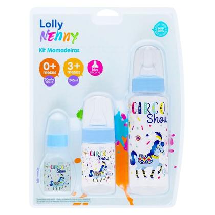 Imagem de Kit 3 Mamadeiras 240 80 E 50 Ml Bico De Silicone Lolly Nenny