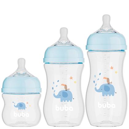 Imagem de Kit 3 Mamadeiras Easy Flow Buba Elefante Azul 120/270/330ml