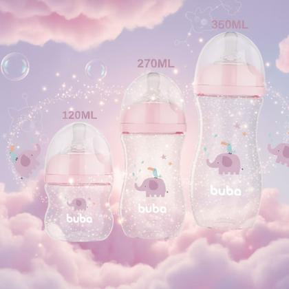 Imagem de Kit 3 Mamadeiras Easy Flow Elefante Rosa - Buba