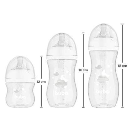 Imagem de Kit 3 Mamadeiras Easy Flow Nuvem Anticólica 120, 270 E 330ML BUBA