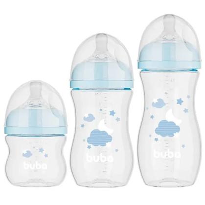 Imagem de Kit 3 Mamadeiras Easy Flow Nuvem Anticólica 120, 270 E 330ML BUBA