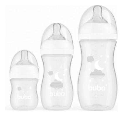 Imagem de Kit 3 Mamadeiras Easy Flow Nuvem Anticólica 120, 270 E 330ML BUBA