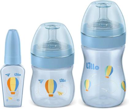 Imagem de Kit 3 Mamadeiras Lillo Evolution Azul 50/150/240ml - 628821