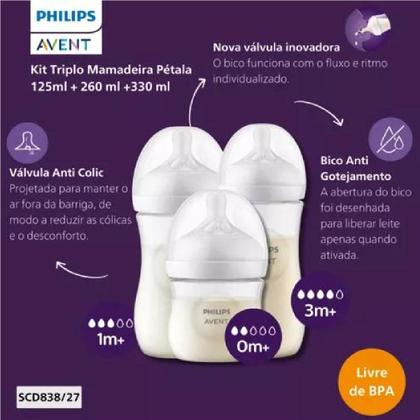 Imagem de Kit 3 Mamadeiras Pétala 3.0 125 + 260 + 330ml - Philips Avent