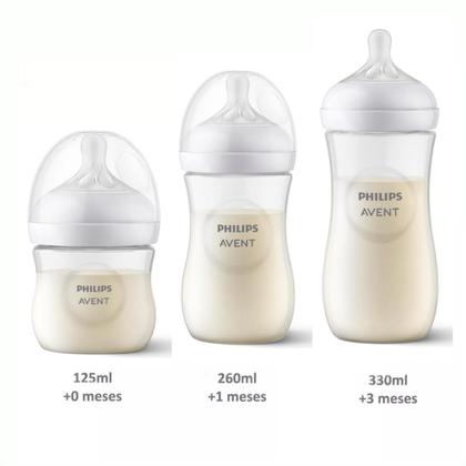 Imagem de Kit 3 Mamadeiras Pétala Avent Philips 125/260/330ml Menina Menino Transparente