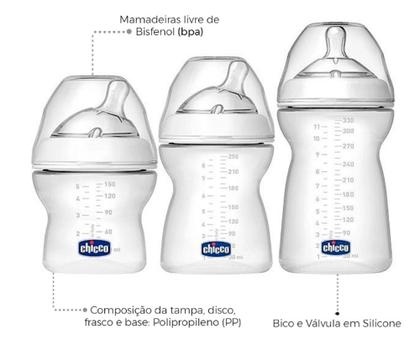 Imagem de Kit 3 Mamadeiras Step Up Transp 150, 250 E 330ml - Chicco