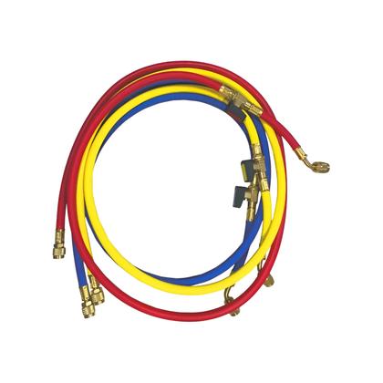 Imagem de Kit 3 Mangueiras Manifold 1,5mt Registro Esfera 1/4x1/4 Elitech