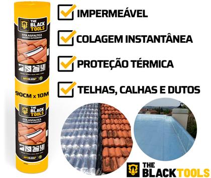 Imagem de Kit 3 Manta Asfaltica 90cm X 10m Auto Adesiva Aluminizada