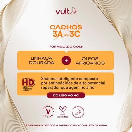 Imagem de Kit 3 Máscara de Hidratação Capilar Cabelos Cacheados 3A 3B 3C Cachos Vult Sachê 60g