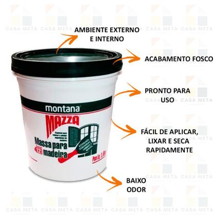 Imagem de Kit 3 Massa Madeira Montana 1,6 Kilos Cor Mogno