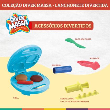Imagem de Kit 3 Massinha de Modelar Moldes Variados Diver Massa