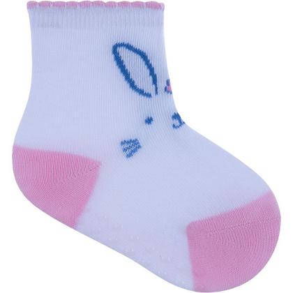 Imagem de Kit 3 Meias Pimpolho 6 a 12 Meses Amarelo Branco Rosa