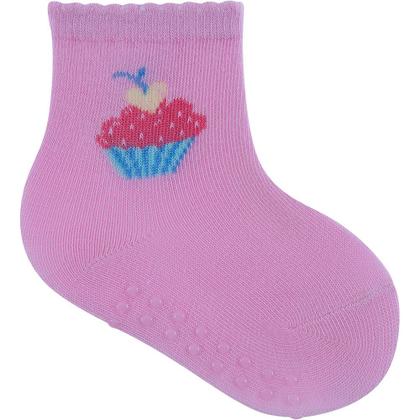 Imagem de Kit 3 Meias Pimpolho 6 a 12 Meses Amarelo Branco Rosa