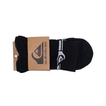 Imagem de Kit 3 Meias Quiksilver Cano Médio - Preta