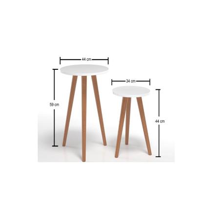 Imagem de Kit 3 Mesas Tabriz Cabeceira Apoio Notebook Estudos Branco