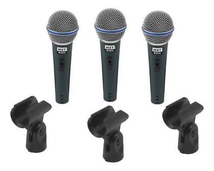 Imagem de Kit 3 Microfone Dinamico Tipo Shure Beta Sm58 Prof Nfe 