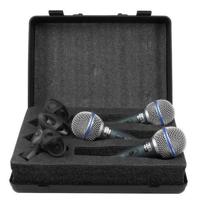 Imagem de Kit 3 Microfone Dinamico Tipo Shure Beta Sm58 Prof Nfe 