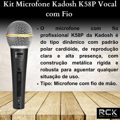 Imagem de Kit 3 Microfones Kadosh K58P Vocal com Fio