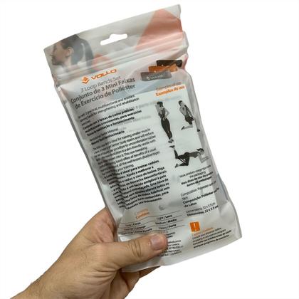 Imagem de Kit 3 Mini Bands Faixas Elásticas em Poliéster Profissional Vp1091 Vollo