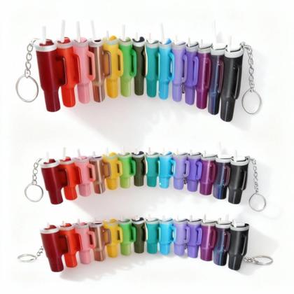 Imagem de Kit 3 Mini Chaveiros de Copos  Acessórios para Bolsas e Chaves, Presente Criativo