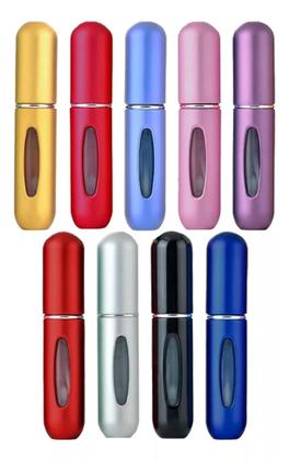 Imagem de Kit 3 Mini Frasco Porta Perfume Recarregável Spray Bolsa Viagem Portátil 5ml Refil Borrifador