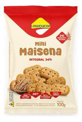 Imagem de Kit 3 Mini Maisena Integral 100G Diet Zero Lactose Biscoito Bolacha