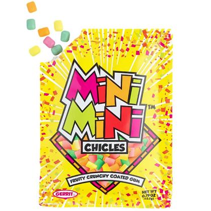 Imagem de Kit 3 Mini Mini Chicletes Crocantes Com Sabor Frutado 22,5g