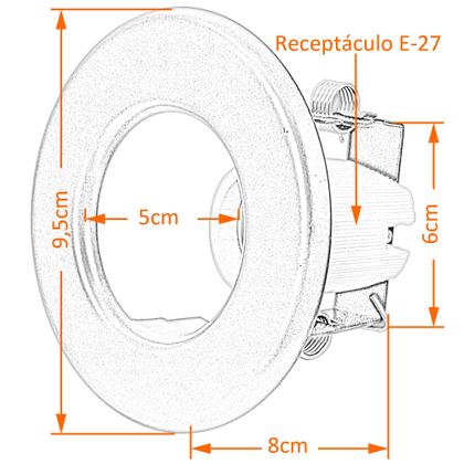 Imagem de Kit 3 Mini Spots Preto de Embutir para 1 lâmpada Foco Fixo