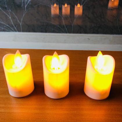 Imagem de Kit 3 Mini Vela Led Decorativa 5,5cm Alt / 3,5cm Largura