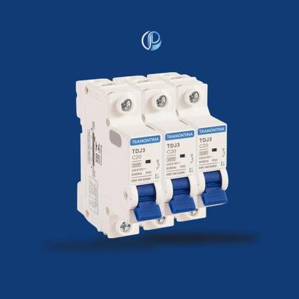 Imagem de Kit 3 Minidisjuntor TDJ3 1P 20A 3kA Tramontina