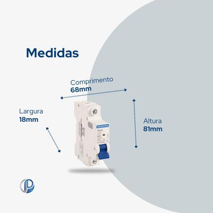 Imagem de Kit 3 Minidisjuntor TDJ3 1P 20A 3kA Tramontina