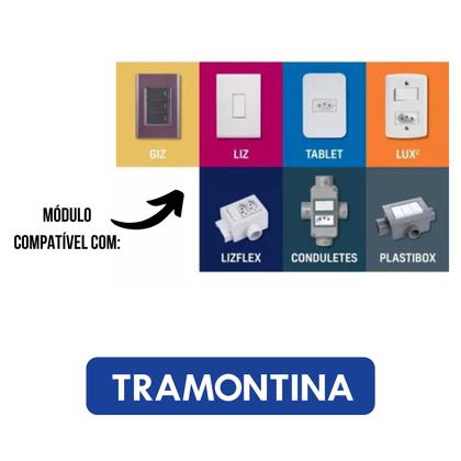 Imagem de Kit 3 Módulos de Tomada 2p+T 10a/250v Branco Tramontina
