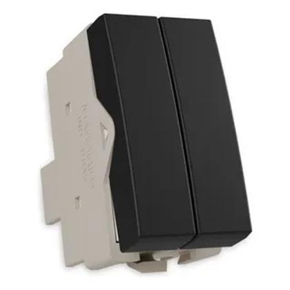 Imagem de Kit 3 Módulos Interruptor Duplo Paralelo Ebony Clean Margirius 21810