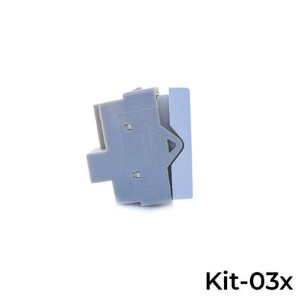 Imagem de Kit 3 Módulos Interruptor Duplo Simples Branco 10A Sleek Margirius