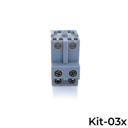 Imagem de Kit 3 Módulos Interruptor Duplo Simples Branco 10A Sleek Margirius