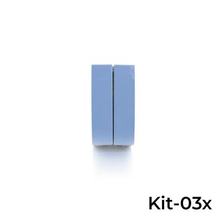 Imagem de Kit 3 Módulos Interruptor Duplo Simples Branco 10A Sleek Margirius