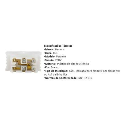 Imagem de Kit 3 Modulos Interruptor Paralelo 10A Soprano Siemens Ilus