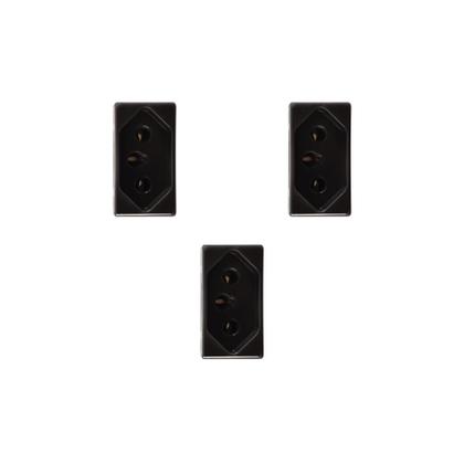 Imagem de Kit 3 Modulos Tomada 10A Preto Liz Tramontina 57215/030