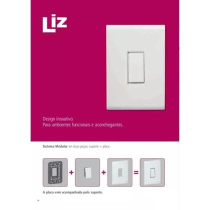 Imagem de Kit 3 Modulos Tomada 10A Preto Liz Tramontina 57215/030