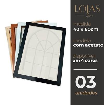 Imagem de Kit 3 Molduras Quadro A2 42x60 Com Acetato Poster Premium