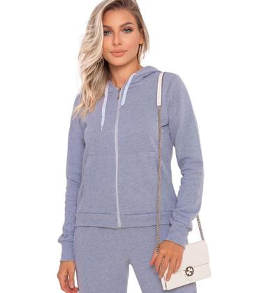 Imagem de Kit 3 Moletons Feminino Com Capuz flanelado e Zíper