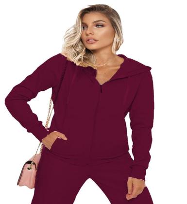 Imagem de Kit 3 Moletons Feminino Com Capuz flanelado e Zíper