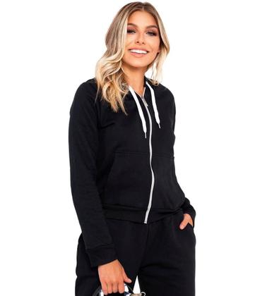 Imagem de Kit 3 Moletons Feminino Com Capuz flanelado e Zíper