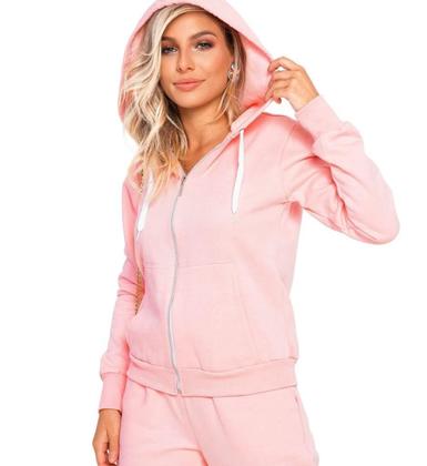 Imagem de Kit 3 Moletons Feminino Com Capuz flanelado e Zíper