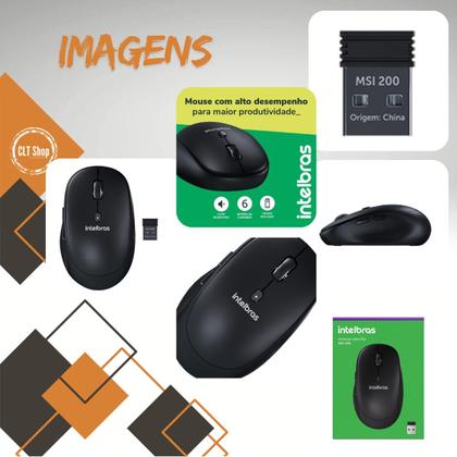 Imagem de Kit 3 Mouse Sem Fio MSI 200 Intelbras 6 Botões Ajuste DPI Cliques Silenciosos Nota Fiscal Empresa