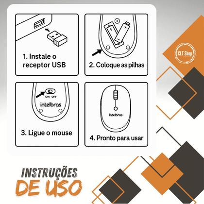 Imagem de Kit 3 Mouse Sem Fio MSI 55 Intelbras Design Anatômico Ambidestro Clique Silencioso NF Para Empresa
