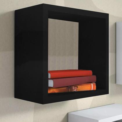 Imagem de Kit 3 Nicho Decorativo 15X15X20 Cm Preto Em Mdf