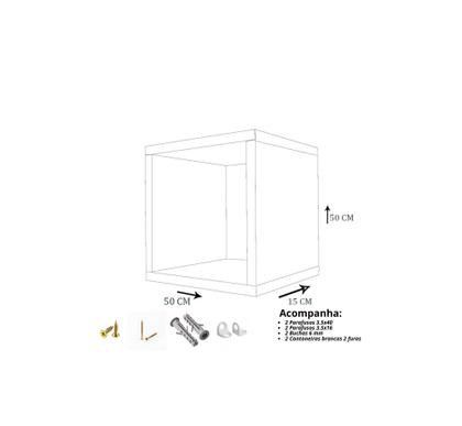 Imagem de Kit 3 Nicho Decorativo 50X50X15 cm Branco Em Mdf