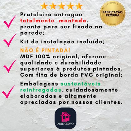 Imagem de Kit 3 Nicho Mdf Prateleira Livro Infantil Para Quarto 40 cm